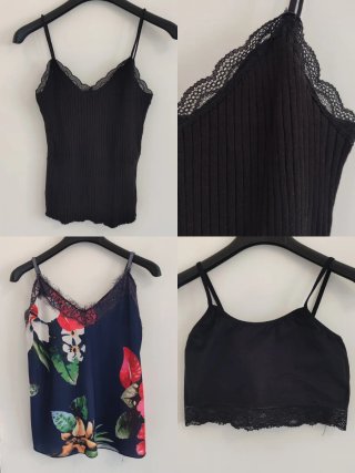 Lote 3 tops y camisetas de tirantes mujer XS/S
