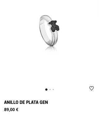 Anillo Tous Oso Negro Plata