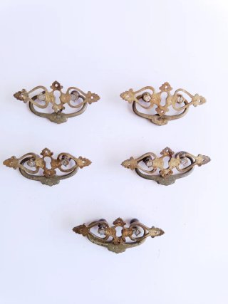 Lote 5 maniglie vintage in bronzo con chiave