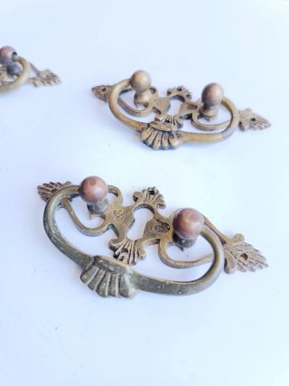 Lote 5 maniglie vintage in bronzo con chiave
