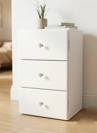 Mesa Auxiliar Blanca 3 Cajones