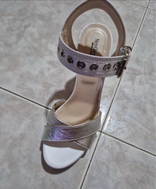 Sandali Nero Giardini Bianco Argento Tg 37
