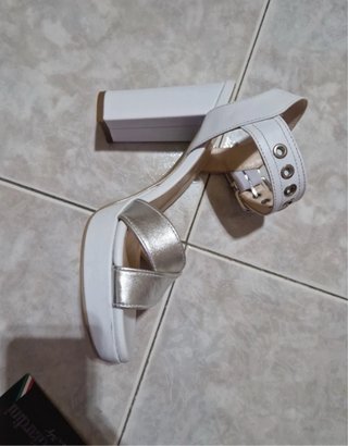 Sandali Nero Giardini Bianco Argento Tg 37