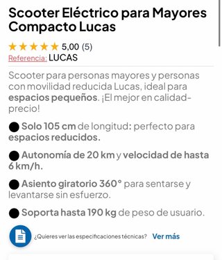Scooter Eléctrico Compacto para Mayores