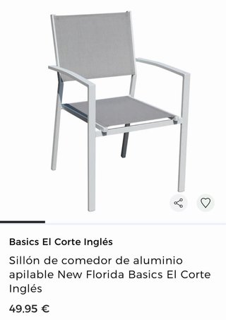 2 sillas con brazo ligeras color blanco apilables