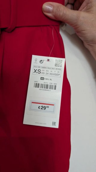 Pantalón vestir Zara rojo talle alto