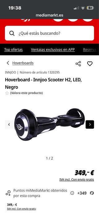 Hoverboard Innjoo Scooter H2 Rojo