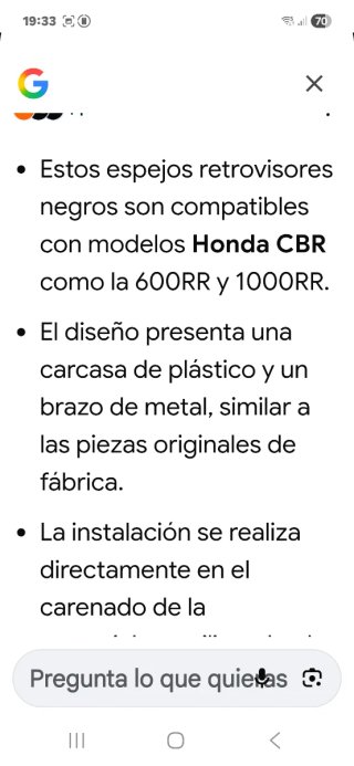 Retrovisores Moto Negro