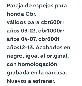 Retrovisores Moto Negro