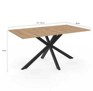 Mesa comedor extensible 120-160 cm 4-8 personas