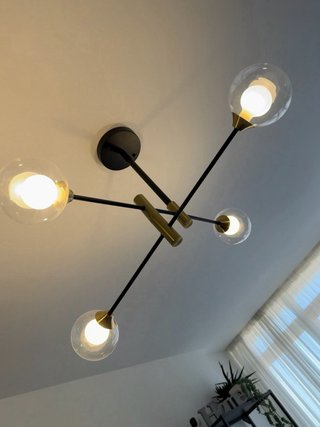 Lámpara colgante 4 bolas cristal
