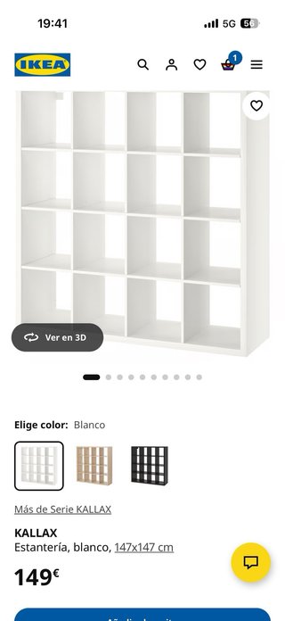 Estantería Kallax 16 huecos blanca