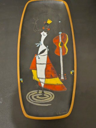 Placca ceramica vintage decorata