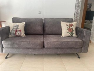 Divano a 2 posti grigio 3 unità