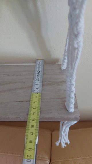 Mensola in legno con corda macramè