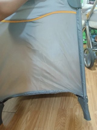 Cuna de viaje BBy gris y amarillo