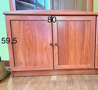 Mueble de salón modular madera y cristal