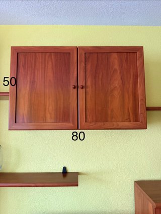 Mueble de salón modular madera y cristal