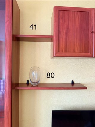 Mueble de salón modular madera y cristal