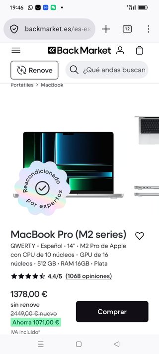 MACBOOK PRO M2 PRO 14'' SEMINUEVO