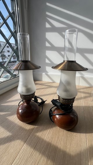 Coppia di lampade da tavolo in stile vintage