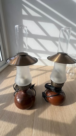 Coppia di lampade da tavolo in stile vintage