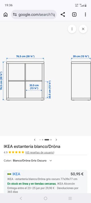 Estantería Ikea Drona 4 Cajas Lekman Moradas