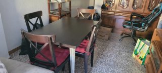 Mesa y 4 Sillas Wengué