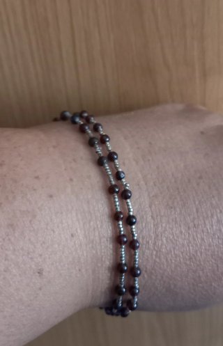 Gargantilla vintage plata y granate