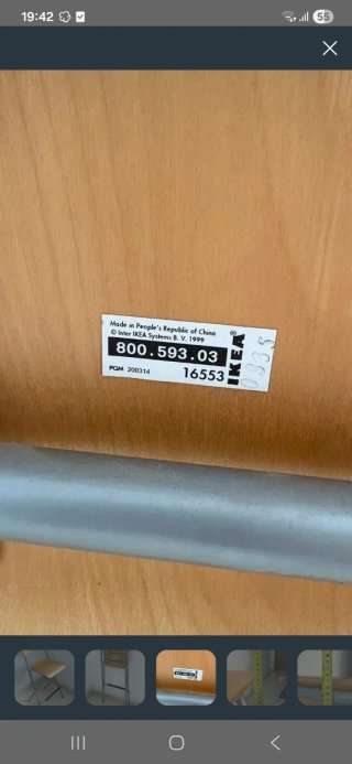 Sgabello pieghevole Ikea in legno e metallo