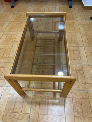 Mesa de centro madera y cristal Martinez Salcedo
