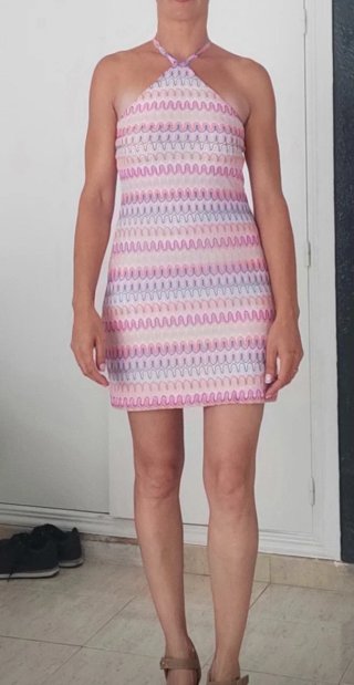 Vestido H&M multicolor con zig-zag