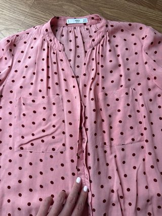 Camisa lunares rosa Mango S