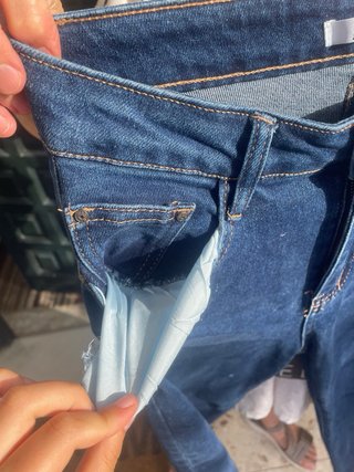 Pantalón vaquero ancho cintura alta elástico