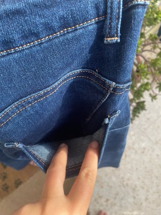 Pantalón vaquero ancho cintura alta elástico