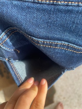 Pantalón vaquero ancho cintura alta elástico