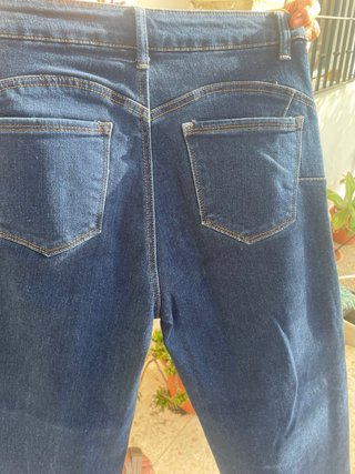 Pantalón vaquero ancho cintura alta elástico