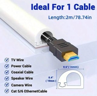 Cubre cable autoadhesivo 2m blanco