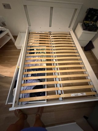 Estructura cama madera con 2 cajones y colchón