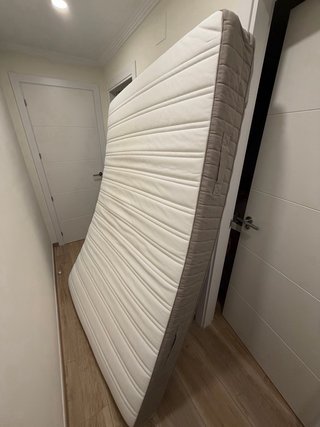 Estructura cama madera con 2 cajones y colchón