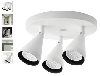 Lámpara Techo IKEA NAVLINGE 3 Focos Blanca
