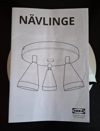 Lámpara Techo IKEA NAVLINGE 3 Focos Blanca