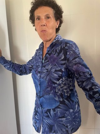 Camisa Punt Roma Flores Azul Talla 38