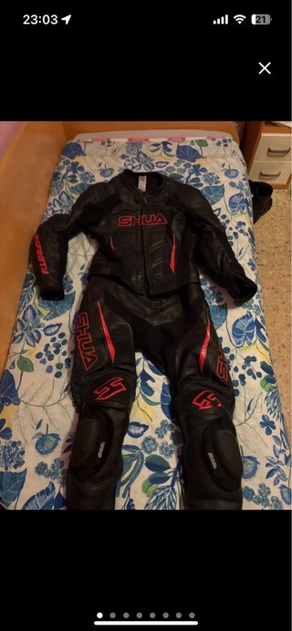 Traje de moto de piel