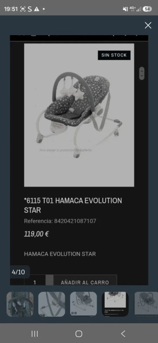 Hamaca para bebé con estrellas
