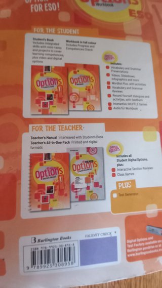 Options 1 ESO Libro de inglés Burlington