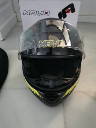 Casco Modular Moto Nava Negro/Amarillo (SIN USAR)