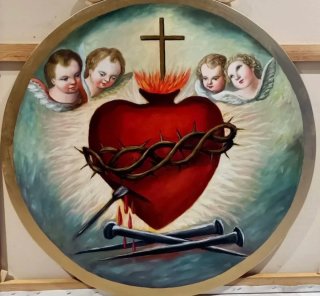 Pintura al óleo Sagrado Corazón