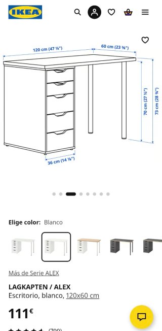 Escritorio LAGKAPTEN / ALEX Ikea con Cajonera