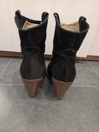 Botines piel negro Mango Talla 38
